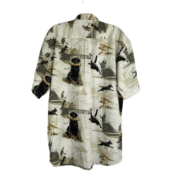 Magellan Sportwear Dog Training Print Short Sleeve Button Down Men's Size Large - Picture 5 of 12